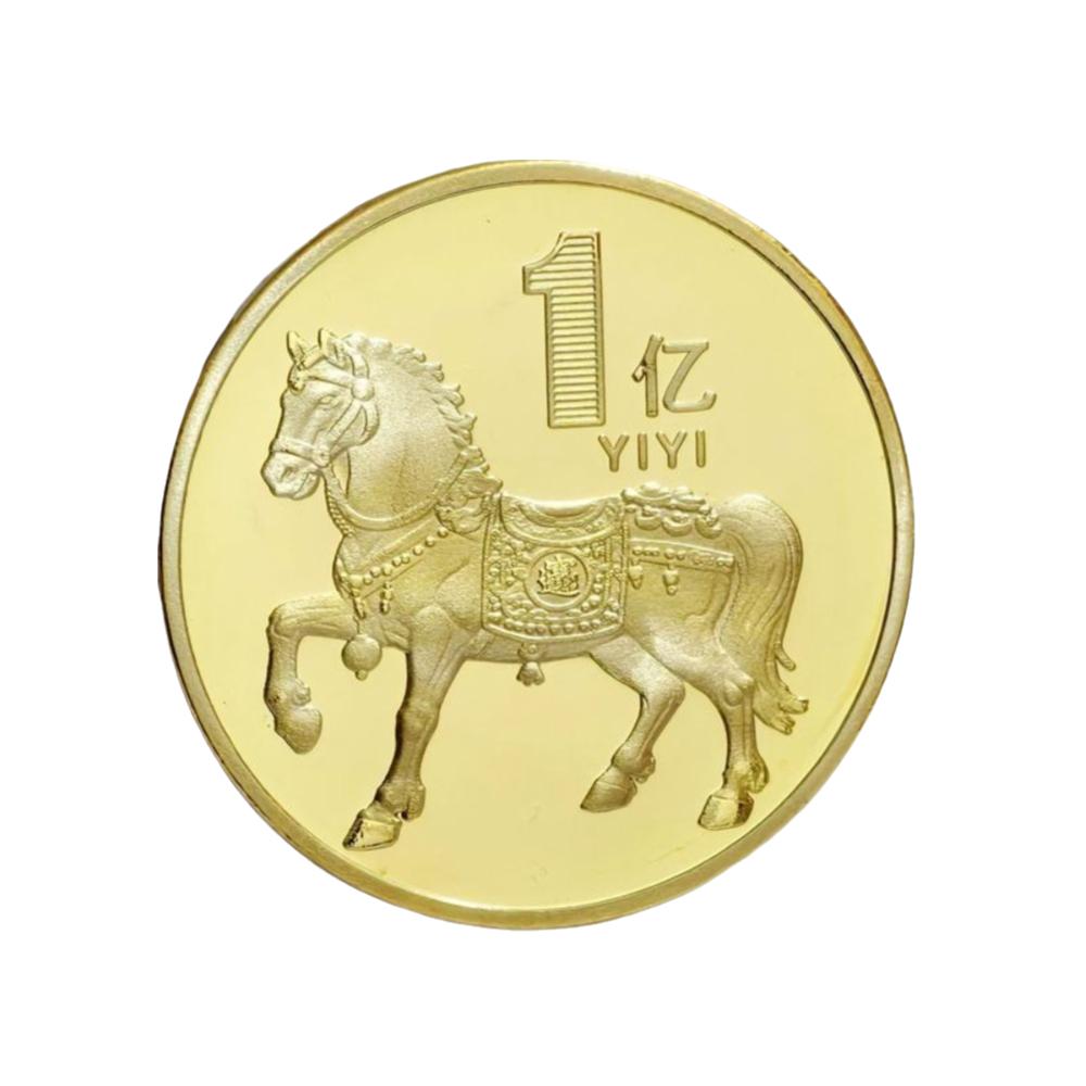 

Памятная медаль 2026 года Зодиакальная Лошадь Миллиарды Памятная монета Маленькие подарки Счастливое животное Новогодняя коллекция монет золотой