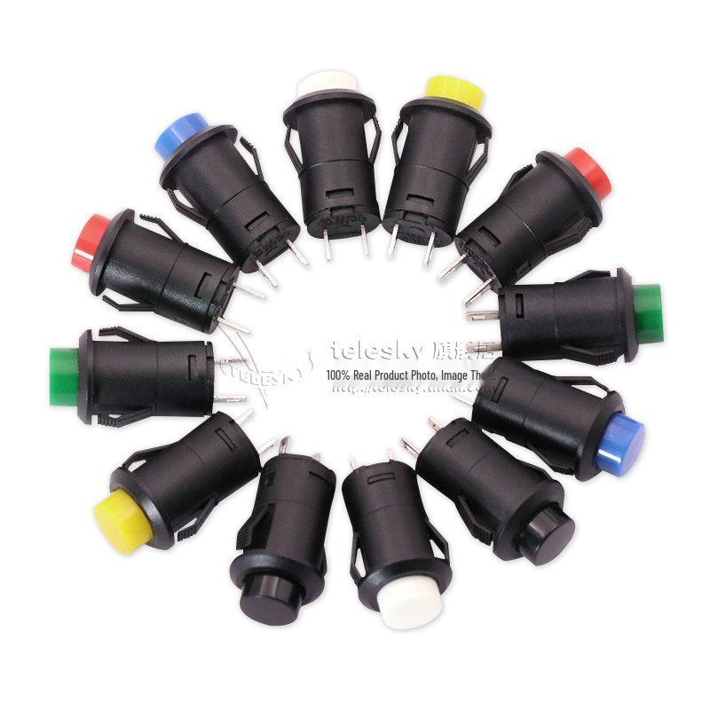 Round Button DS-427/428 Pushbutton Switch: 12-Unlocked, Self-Resetting, Locking/Momentary 