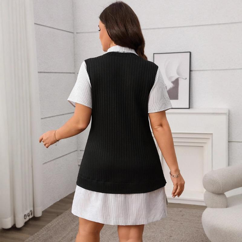 Women's Plus Size Slimming Loose Short-sleeved Dress