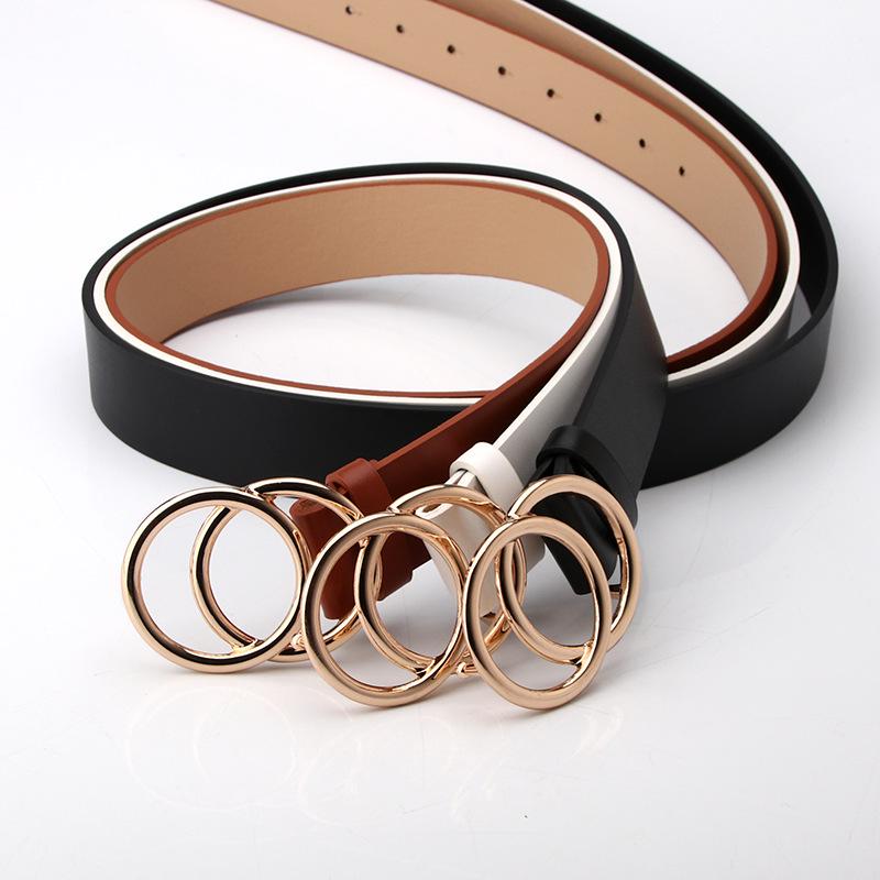 European and American Trendy and Versatile Ladies' Wide Belt, Student Sweater, Coat, Decorated Belt, Round Buckle, and Casual Belt