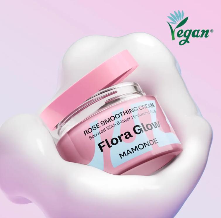 Mamonde Flora Glow Rose Smoothing Cream 50ml Radiance & Skin Texture Moisturizer