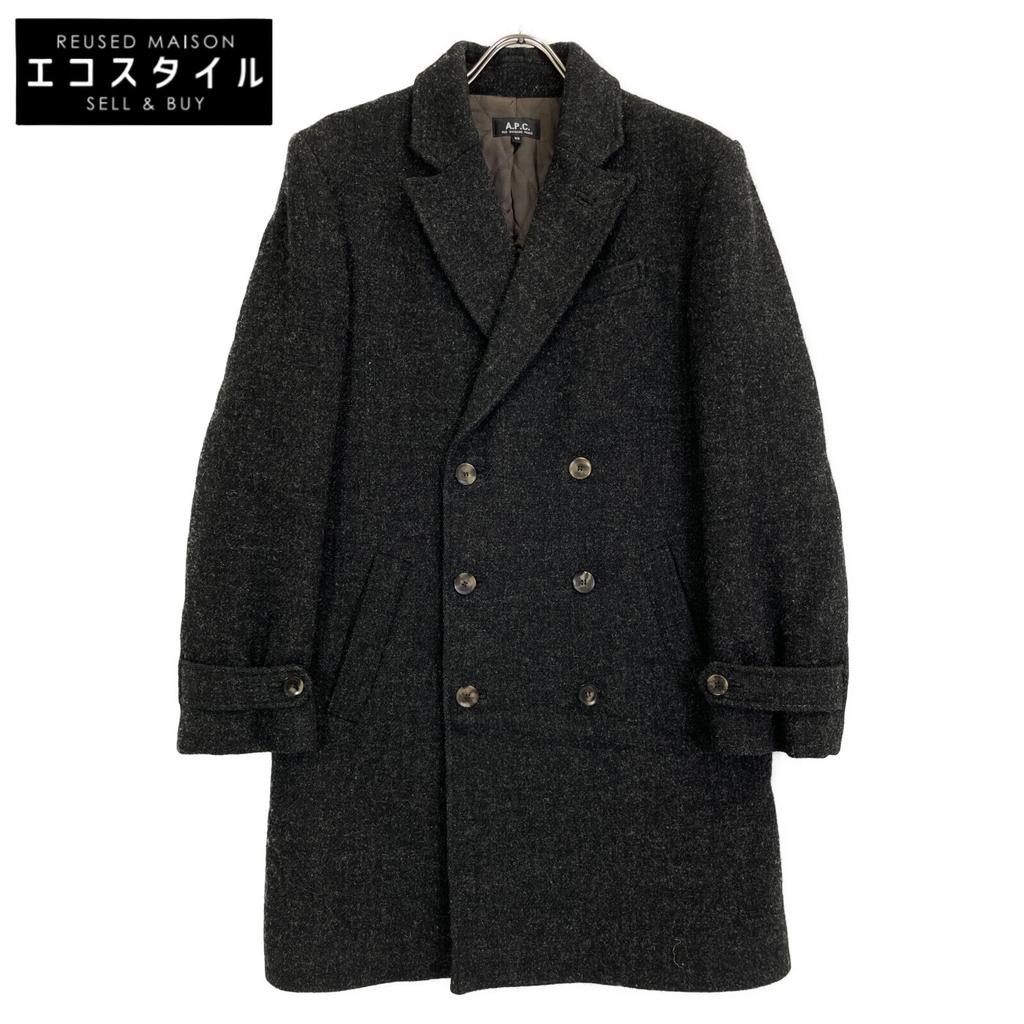 A.P.C. Charcoal Harris Tweet Double Coat coat XS grayUsed