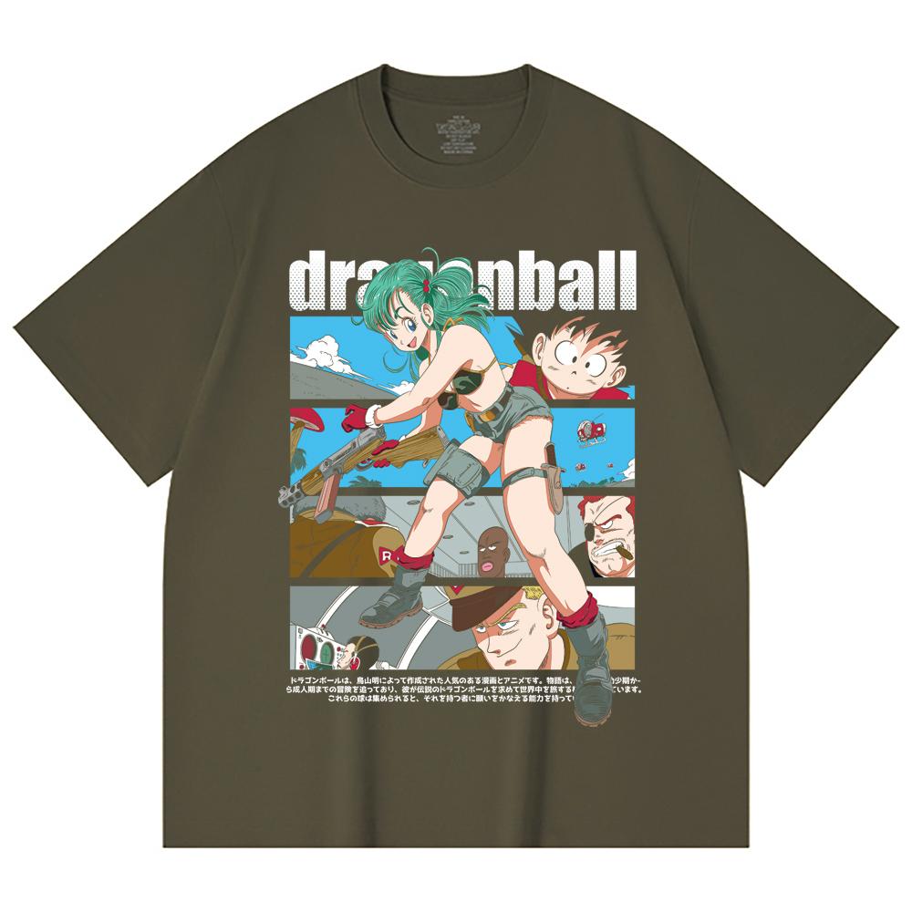 230 Gsm 100% Cotton Dragon Ball V8 Bulma Print Unisex Heavy Cotton T Shirt