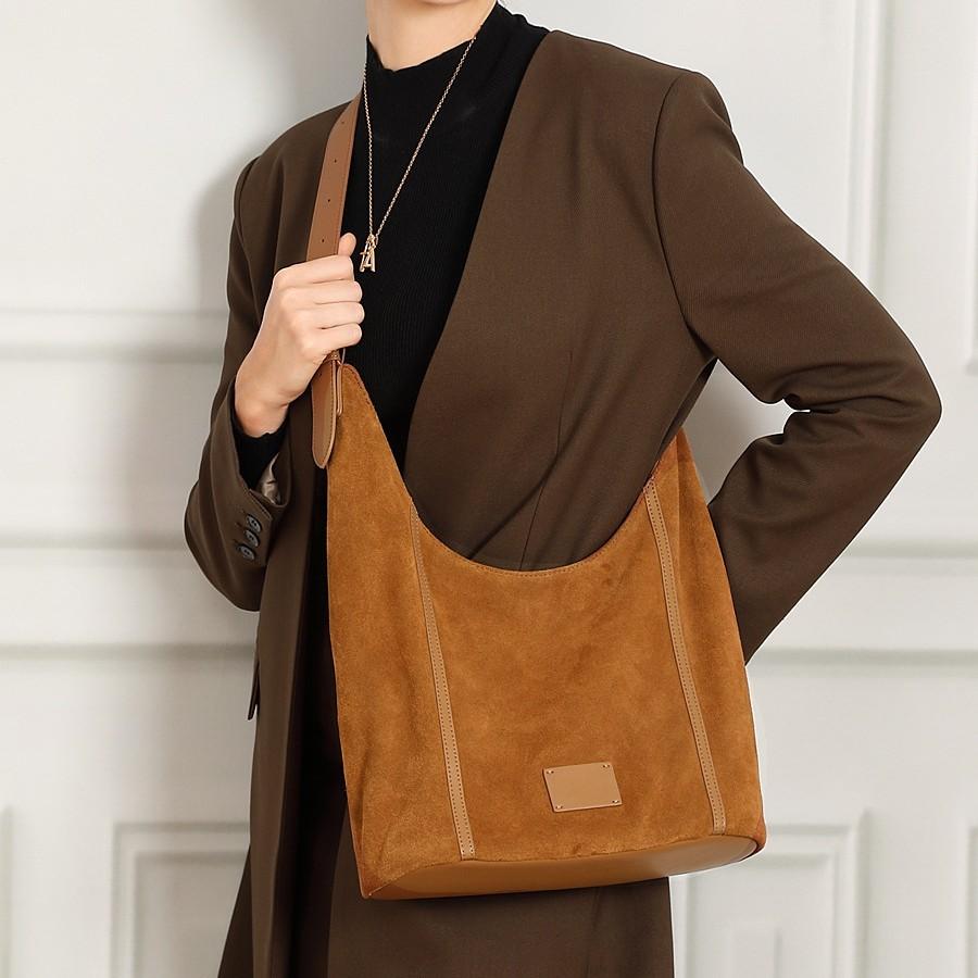 2025 New Matte Leather Women's Bag Retro Trend Commuting Versatile Shoulder Handbag Large Capacity Tote Bag