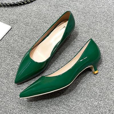 Frauen Niedrigen Kleinen High Heels Schuhe Kurze Lackierten Leder Pumps Große Größe 41/42/43 Damen Arbeit Büro Schuhe Braut Chaussures Femme