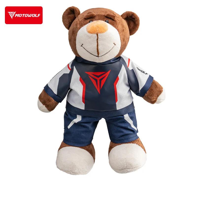 2025 New Motorcycle Decoration Bear Doll Pendant Cute Cartoon Motorcycle Bear Doll Car Trunk Accessories Motorcycle Bear