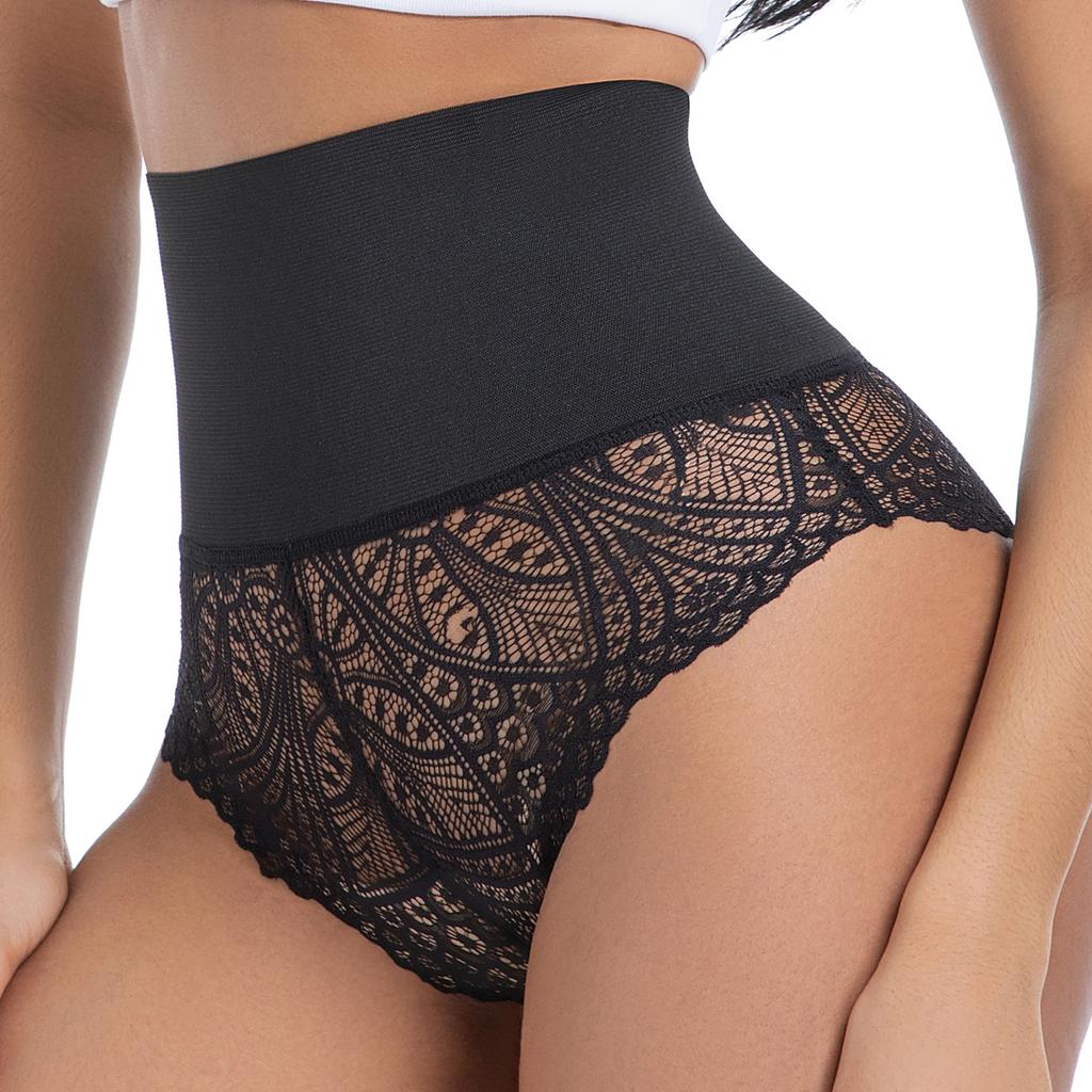 Women Tummy Control Shapewear Panties High Waisted Underpants Slimming Body Shaper Seamless Butt Lifter Lace Underwear Shaping Briefs
