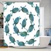 Modern Home Decor Shower Curtain Waterproof Fabric Bathroom Decorative Turtles Print Blue White Design Shower Curtains Set Colle