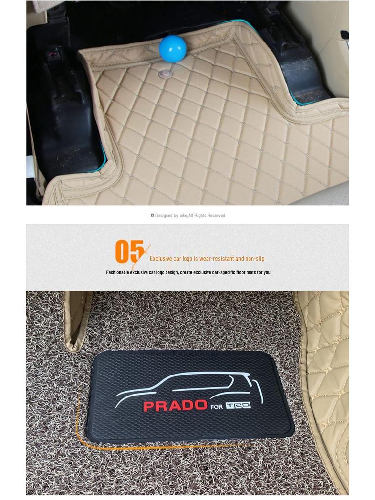 Prado 2700 Middle East Version 7-Seat Leather Floor Mats for Land Cruiser Interior Modification