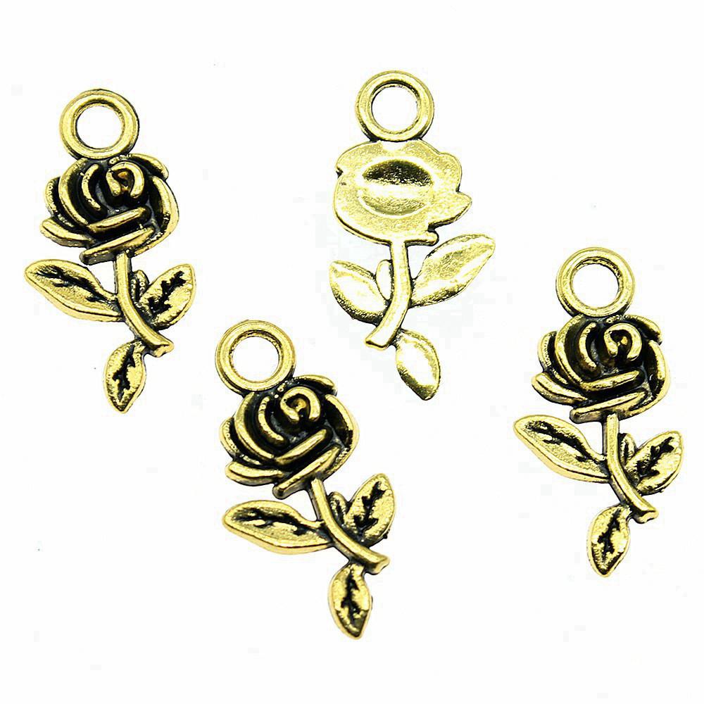Charms Rose Lotus Pendants Wedding Jewelry Findings QC107