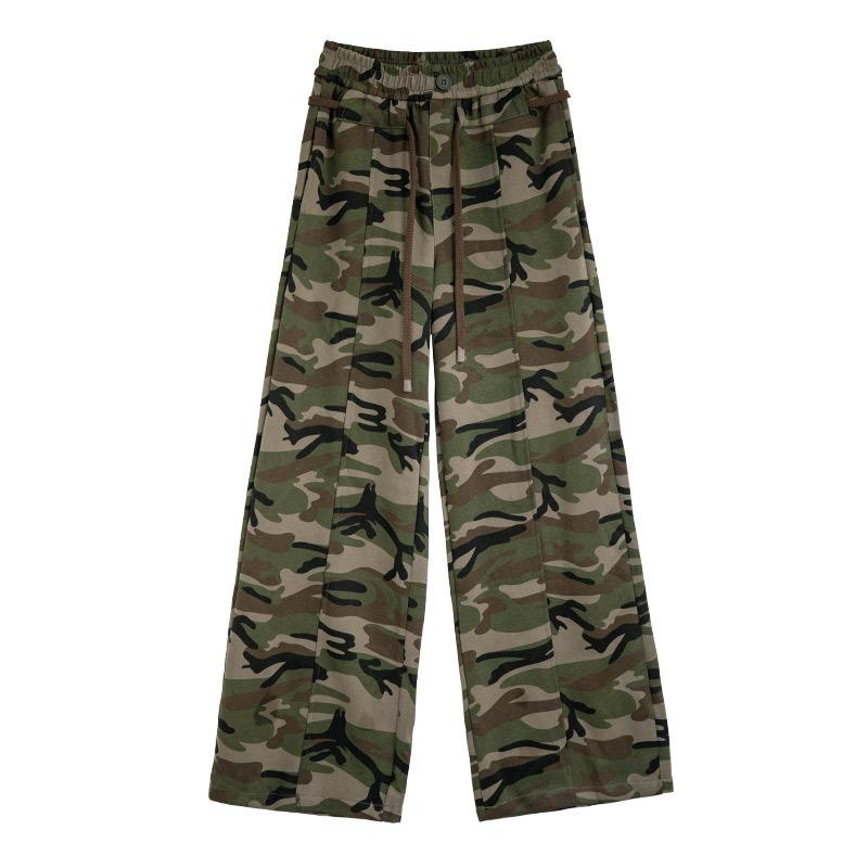 

Camouflage Work Pants In Autumn and Winter New Style Loose High Waist Slimming Floor Wide-leg Pants Printed Sports Pants Straight-leg Casual Pants XL