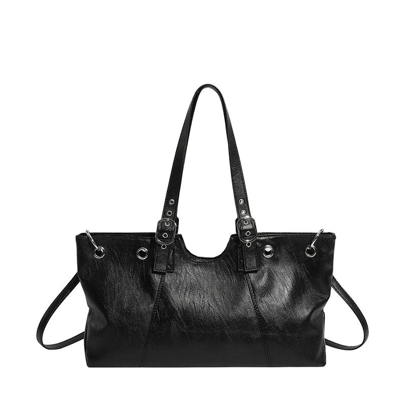 Простая и вместительная сумка-тоут под мышкой, модная и повседневная одноплечевая сумка для женщин чёрный