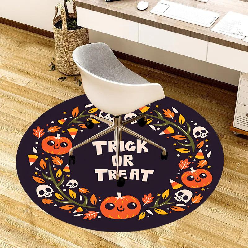 1pc Office Carpet Chair Mats Halloween Trick or Treat Wreath Perfect for Decorating Office Chairs, Living Rooms, Or Bedrooms.YDT032