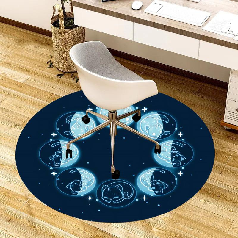 1pc Office Carpet Chair Mats Moon Phase Cats Perfect for Decorating Office Chairss, Or Bedrooms.YDT494
