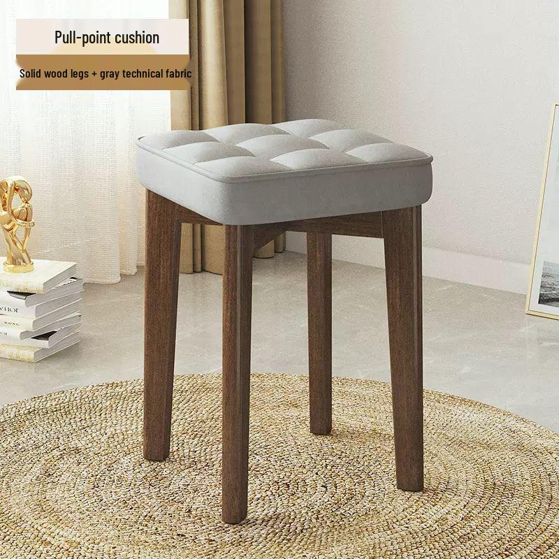 Massivholz Polsterstuhl - Moderner minimalistischer stapelbarer Hocker für Wohnzimmer oder Schreibtisch