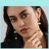Trendy Long Geometric Alloy Drop Earrings For Women In Fashionable Gold Color