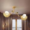 Modern Led Living Dining Room Kitchen Chandeliers Gold Bird Nest Egg Glass Ball Pendant Light Bedroom Loft Ceiling Hanghing Lamp