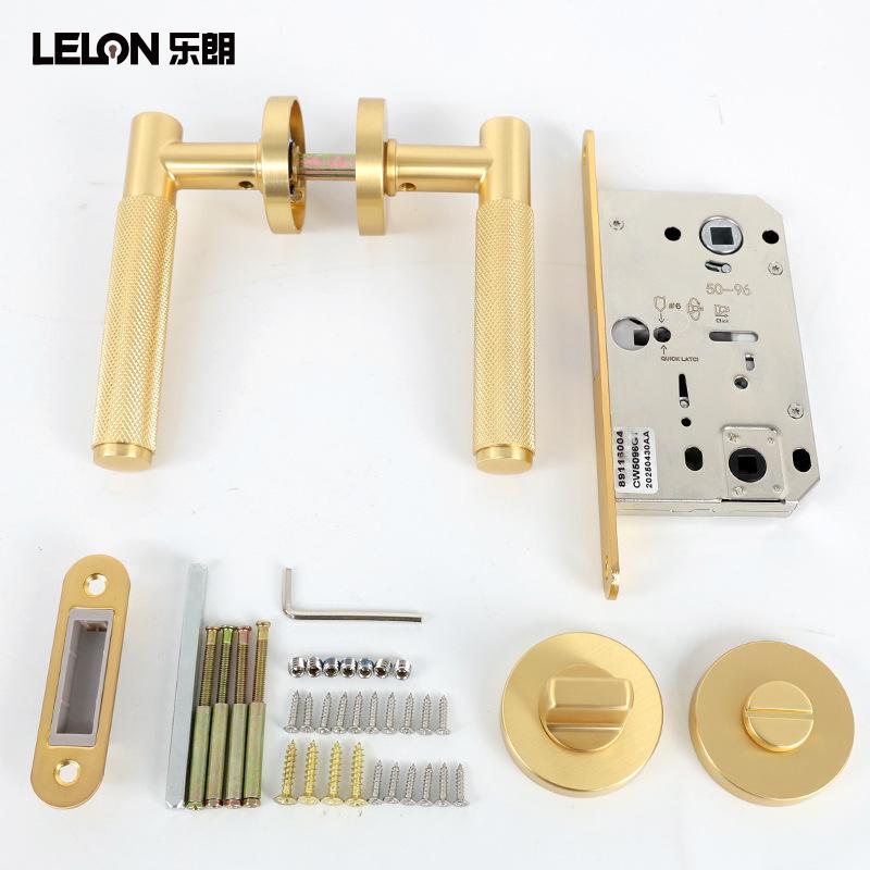 American Style Knurled Door Lock Set for Bedroom and Bathroom Doors