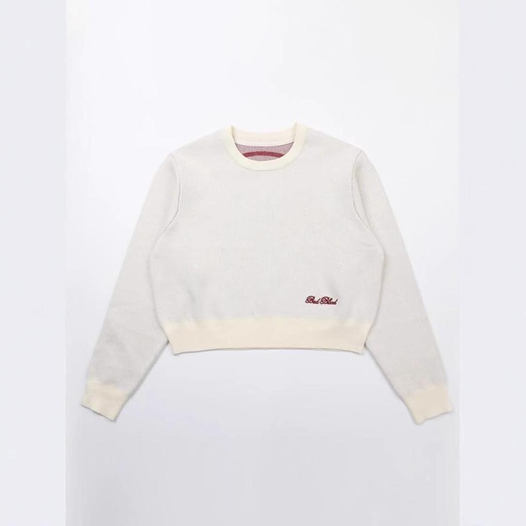 Korean Badblood BCAC Series Retro Sweater for Women - Solid Color, Round Neck, Loose Knit Top
