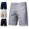 Stylish Shorts Mid Waist All-match Elastic Waist Men Slim Shorts  Casual Social Shorts Streetwear