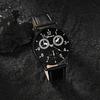 Stylish Men's Quartz Trio Watch Round Case PU Leather Strap Alloy Case Electronic Drive - 3 Piece Combination Watch