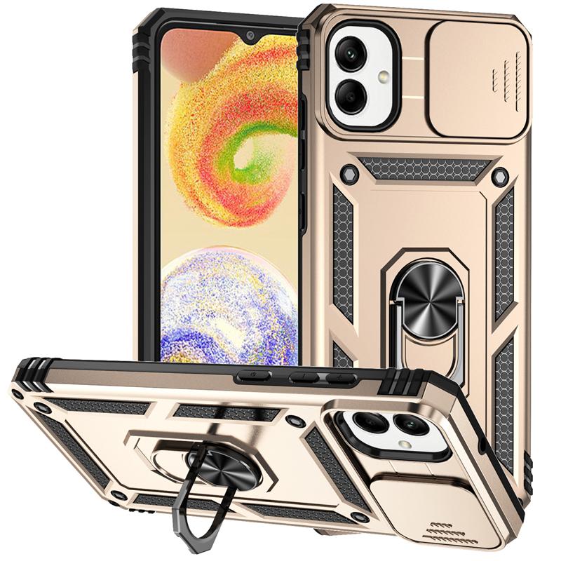 Para Samsung Galaxy A05 2023 Capa Magnética Suporte de Anel de Carro Capa de Telefone para Samsung A05 A 05 SM-A055M Lente Deslizante Armadura Capa Traseira