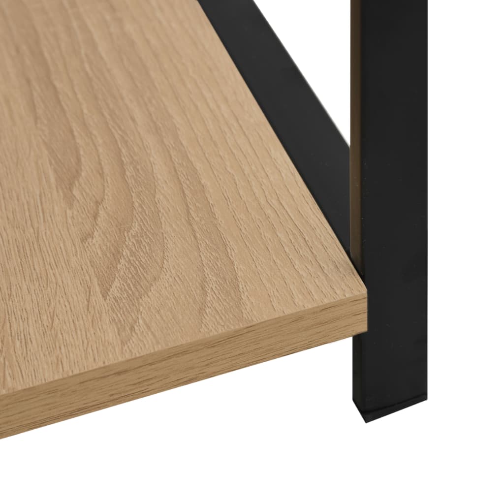 Small Bookshelf Black with Oak Finish 33.5 X 39.6 X 79.7 Cm