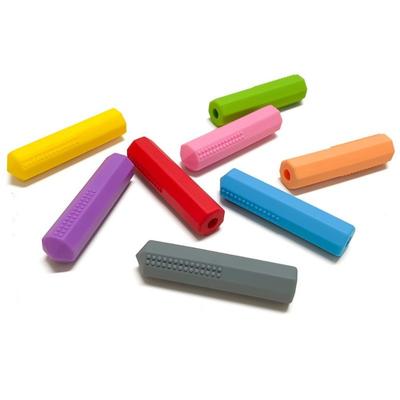 2 pezzi/set Tappo per matita masticabile ecologico Strumento masticabile in silicone Forniture per bambini e studenti