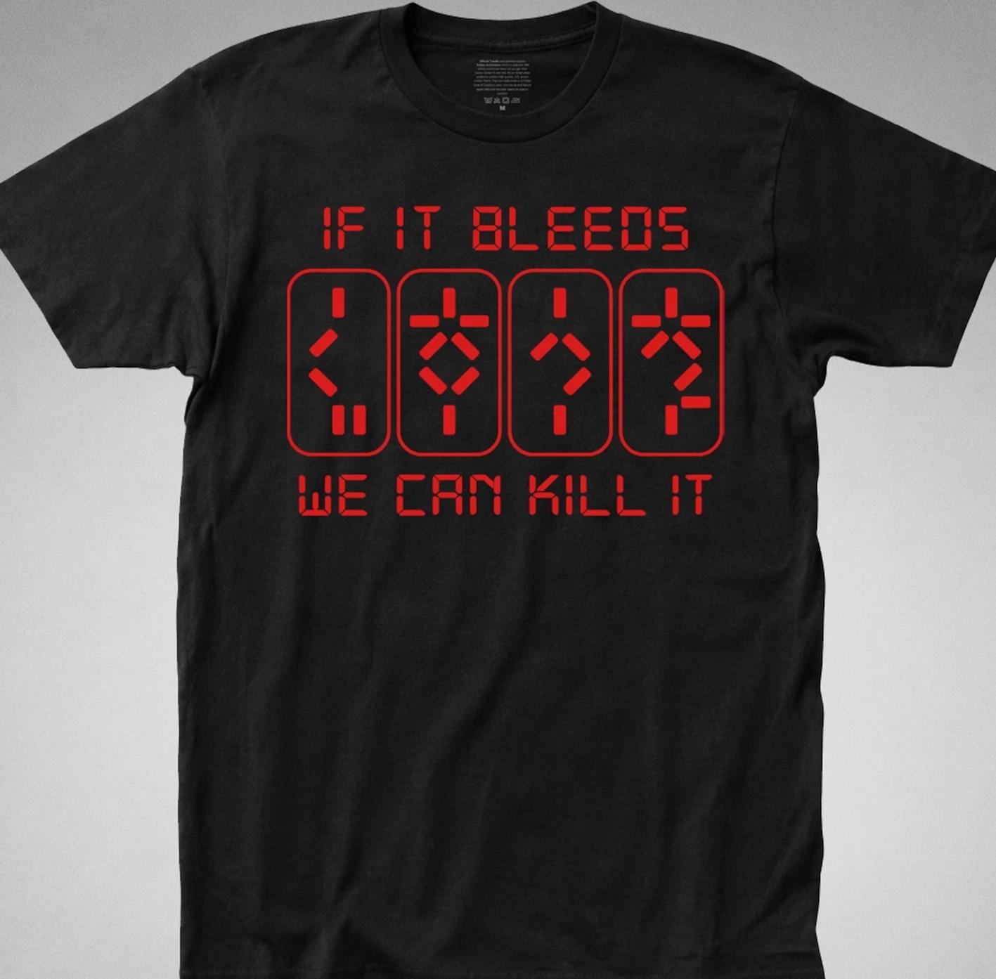 IF IT BLEEDS WE CAN KILL IT T-Shirt predator alien v aliens movie retro 80s 1987 XS