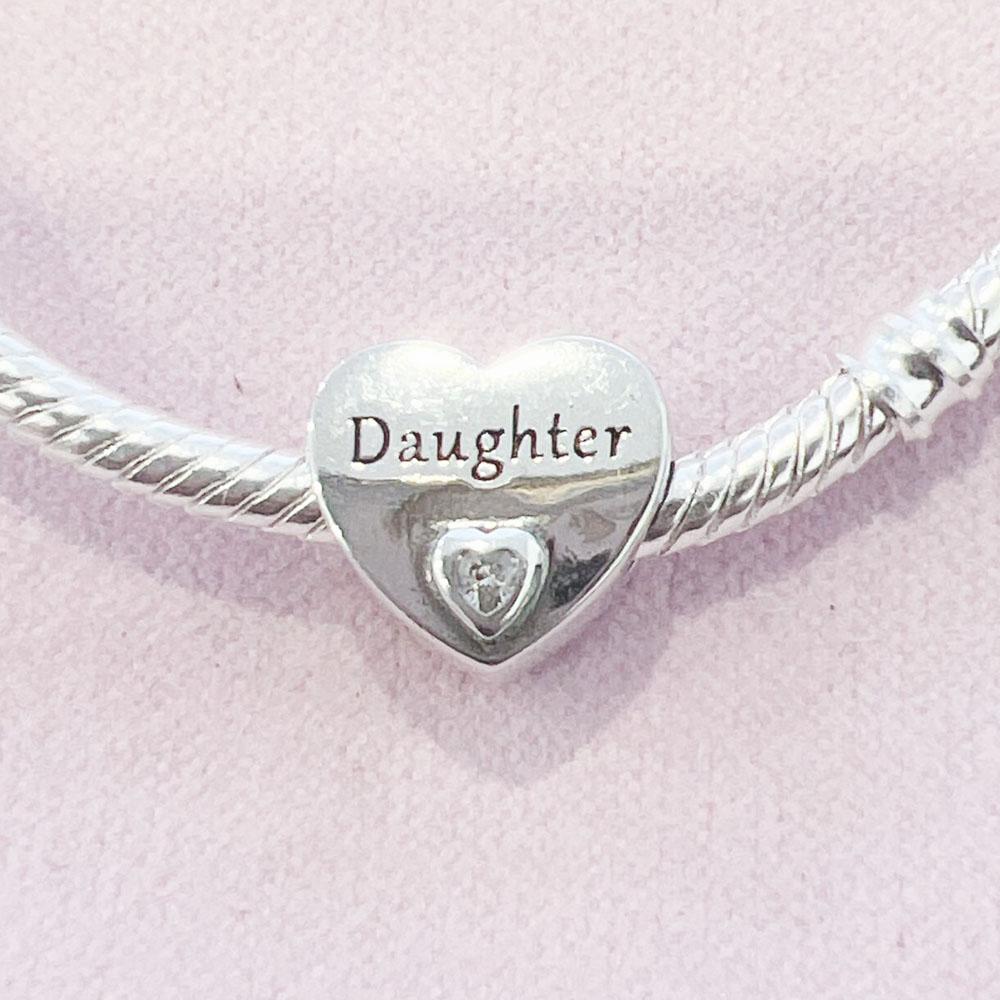 Original 925 Silver Auntie Niece Husband Heart Charm Bead Fit Bracelet Women DIY Jewelry Gift