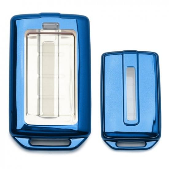 Blaue Vollabdeckung TPU Schutzhülle für Jeep 22+ Grand Cherokee, Wagoneer Schlüsselanhänger