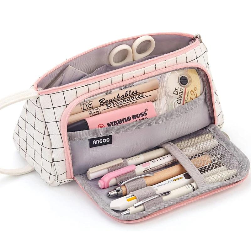 Colored Cute Pencil Case Pencilcase School Pouch Kawaii Large Capacity Pencil Bag Pencils School Pen Box Stationery Papeleria