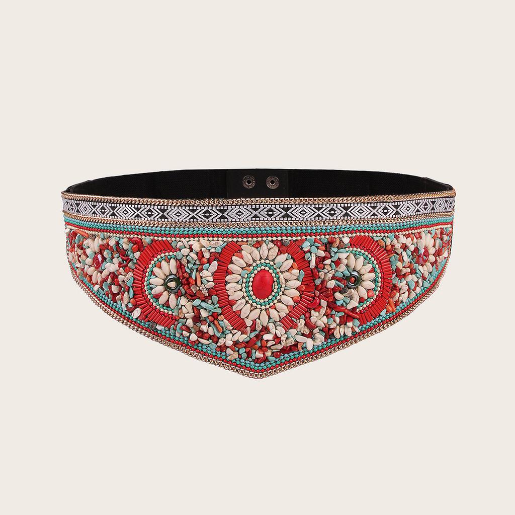 Beaded Waist Bohemian Sash With Handcrafted Shell Embellishments For Women Elegant Fashion