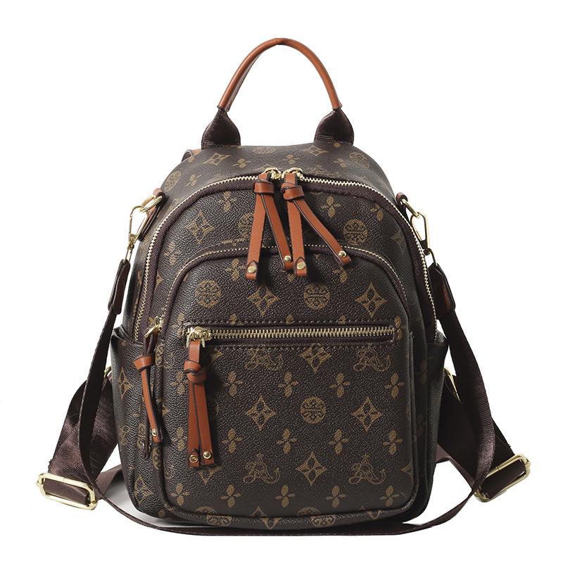 Dámský batoh s retro potiskem: Stylový, Velkokapacitní, Třícestný Módní pro Cestování a Výlety