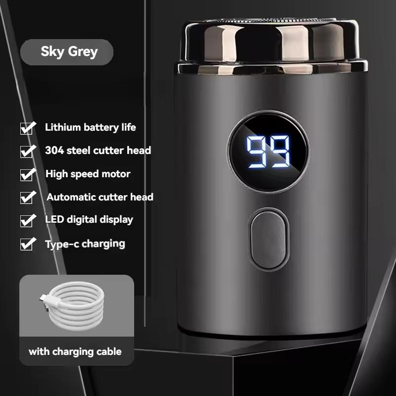 Men Electric Mini Shaver Rechargeable Type-c Charging Car Portable Led Digital Display Wet & Dry Shaver Men Women Home Razor