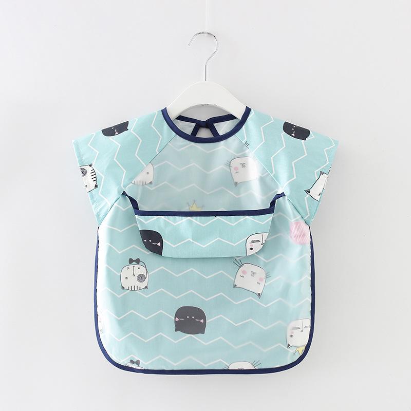 Blouse imperméable en coton à manches longues avec poche pour enfants