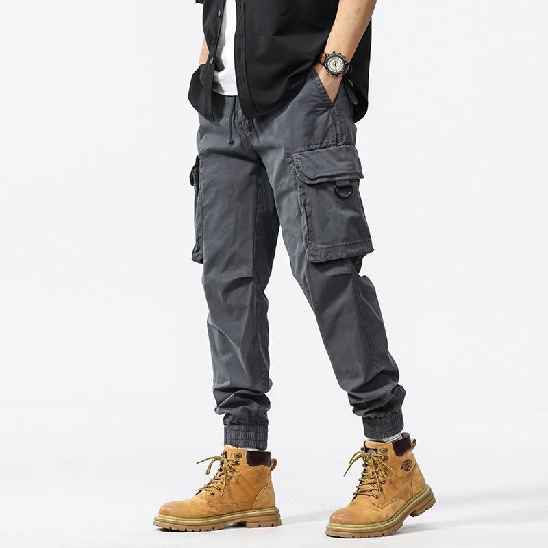 Spodnie robocze męskie na wiosnę i jesień, luźne wiązanie, amerykańskie, męskie, casualowe, elastyczne