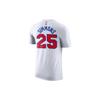 Nike Philadelphia 76 DRI-FITNBA Quick Dry Short Sleeve White Men's AT2400-102