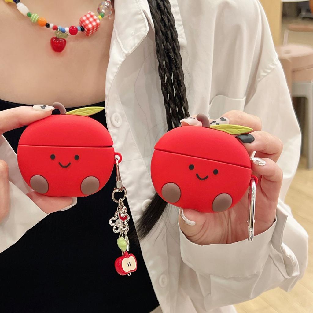Cute Red Apple AirPods Pro Apple Bluetooth earphone case 1/1/1 generation cartoon silicone protective case is compatible