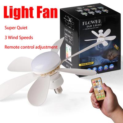 LED 30W Soketli Tavan Vantilatörü, Işıklı, 20,5 inç Vidalı Tavan Vantilatörü, Uzaktan Kumandalı, Yatak Odası/Garaj/Mutfak için
