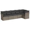 Vidaxl 6-Cz. Gartenmöbel-Set mit Kissen, Grau, Polyrattan