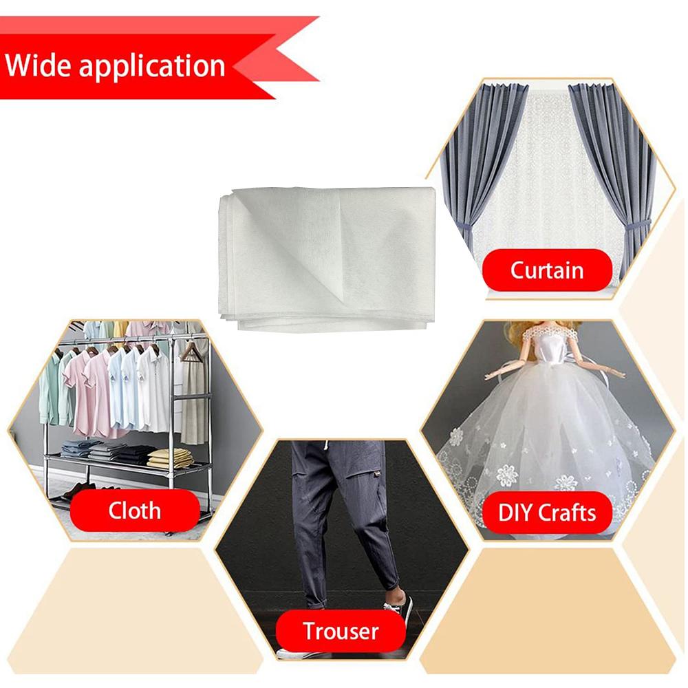 2026 Sewing Essential 39"x19" Iron-On Interfacing Fabric Non-Woven Fusible Backing for Collars Stitch Reinforcement Wrinkle-Free