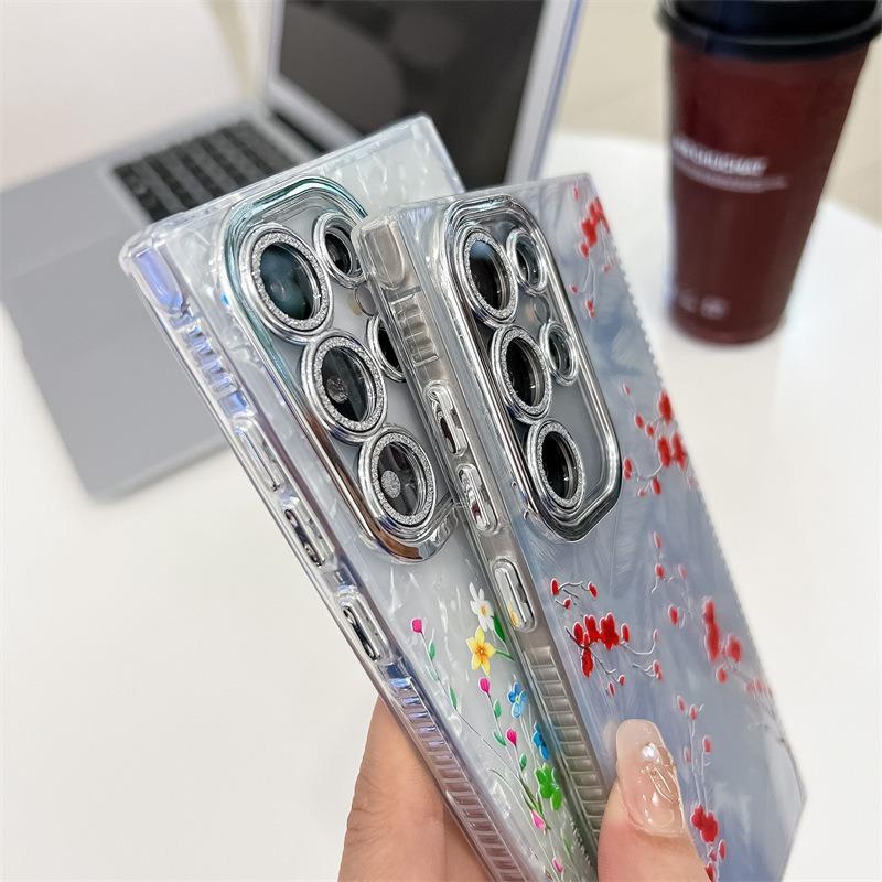 Small Floral Imd Hard Shell Summer Suitable for Samsung S25S24 Ultra Mobile Phone Case with Lens Film A16A56 Japanese and Korean