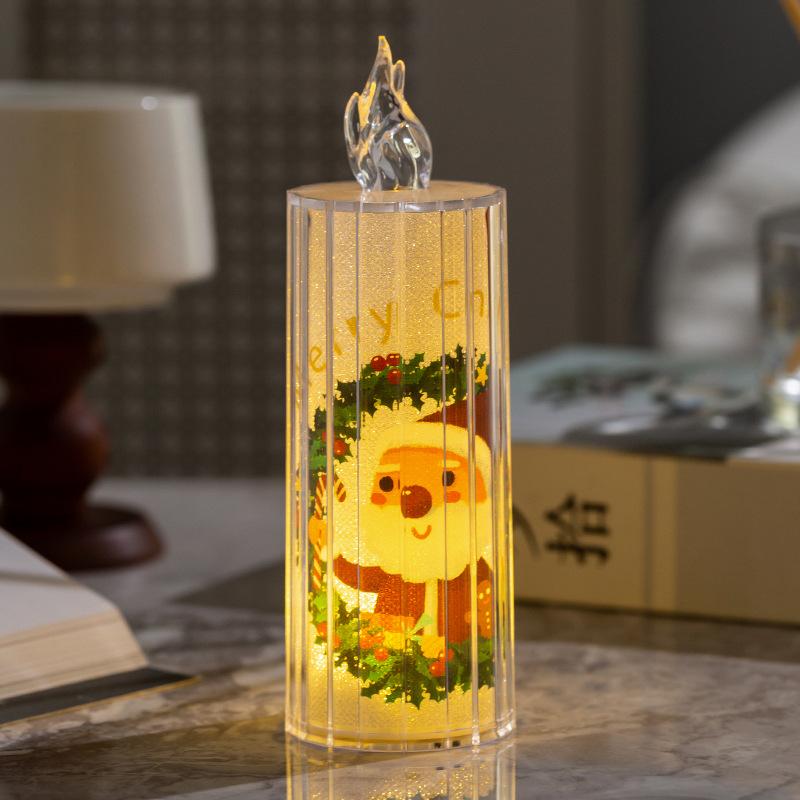 

Рождественские украшенияПрозрачный кристалл Имитация электронных свечей Праздничные украшения Настольные украшения Ночники Old man