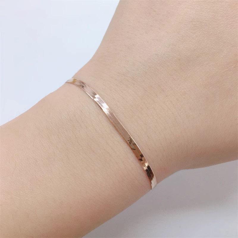 Purple Gold Fashion Trend Net Version Shiny Snake Skin Rose Gold Shiny Fashion Color Gold Bracelet Women