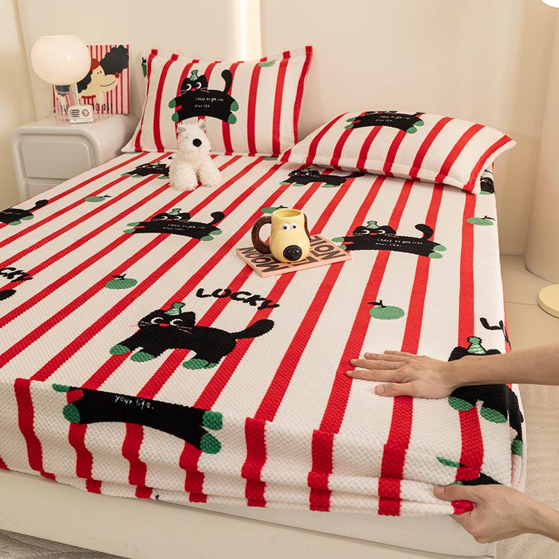 

Class A 3D Pineapple Print Fitted Sheet: Thick, Warm, Anti-Dirty, All-Season Mattress Protector 120x200cm, 30cm High