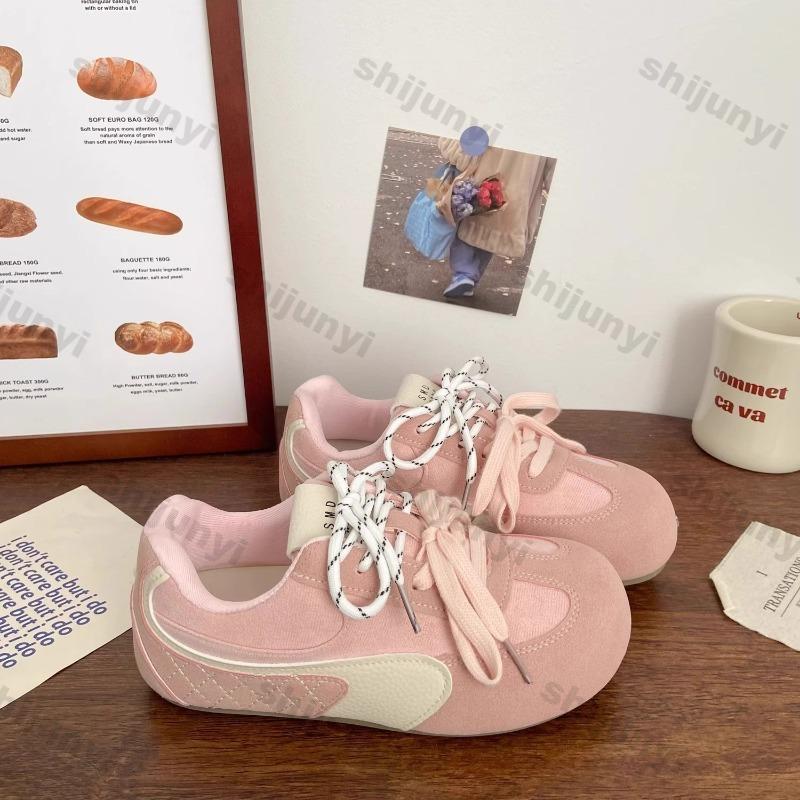 Fashion Women's Sneakers 2025 Spring Summer New Round Toe Comfortable Non Slip Casual Shoes Lightweight Fashion Cross Tied Outdoor Flats