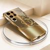 Goldener Kreis galvanisierte Glas-Handyhülle geeignet für Samsung Galaxy S26 S25 S24 S23 S22 S20 FE/Ultra/Plus5G stoßfest