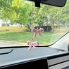 Ciondolo per Auto Carino con Fiocco, Ornamento Decorativo da Appendere allo Specchietto Retrovisore, Accessorio per Auto con Fiocco a Pois
