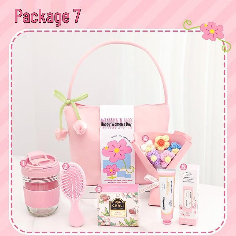 Women s Day Pink Glass Cup Gift Set